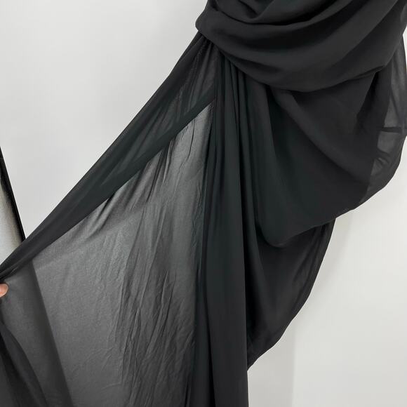 L'Academie by Marianna | NWT Morgane Gown Black Asymmetric One Shoulder Maxi L - Picture 8 of 16